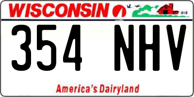 WI license plate 354NHV