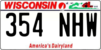 WI license plate 354NHW