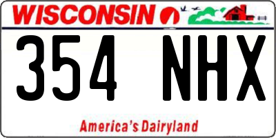 WI license plate 354NHX