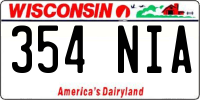 WI license plate 354NIA