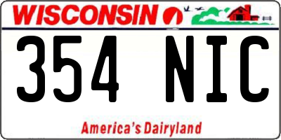 WI license plate 354NIC
