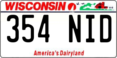 WI license plate 354NID