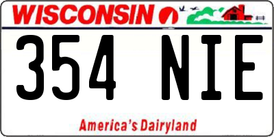 WI license plate 354NIE