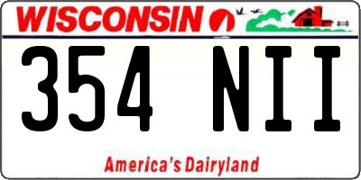 WI license plate 354NII