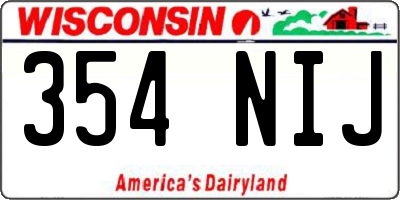 WI license plate 354NIJ