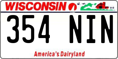 WI license plate 354NIN