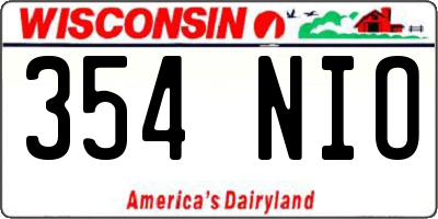WI license plate 354NIO