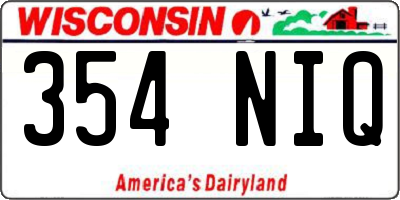WI license plate 354NIQ