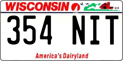 WI license plate 354NIT
