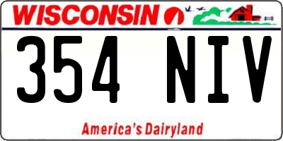 WI license plate 354NIV