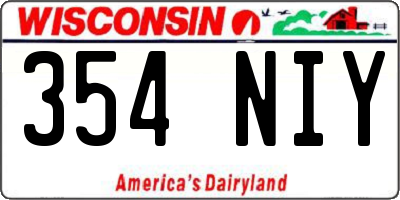 WI license plate 354NIY