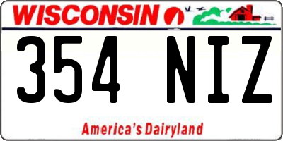 WI license plate 354NIZ