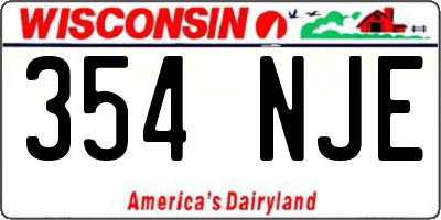WI license plate 354NJE
