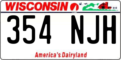 WI license plate 354NJH