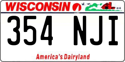 WI license plate 354NJI
