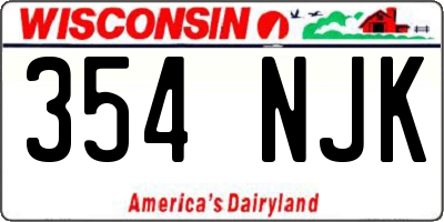 WI license plate 354NJK