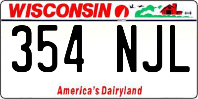 WI license plate 354NJL