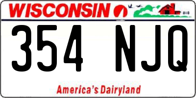 WI license plate 354NJQ