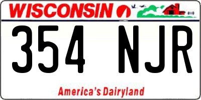 WI license plate 354NJR