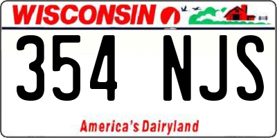 WI license plate 354NJS