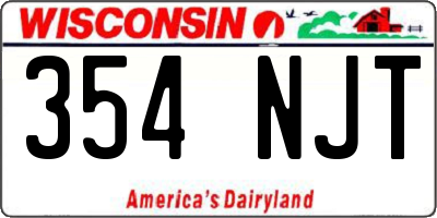 WI license plate 354NJT