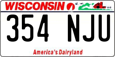 WI license plate 354NJU