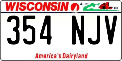 WI license plate 354NJV