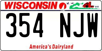 WI license plate 354NJW
