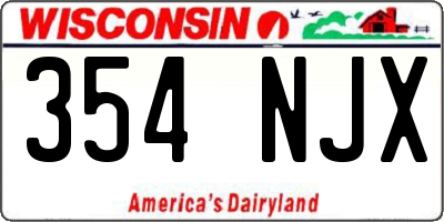 WI license plate 354NJX