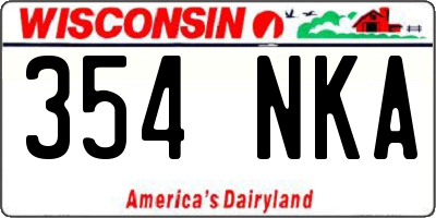 WI license plate 354NKA