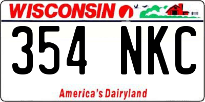 WI license plate 354NKC