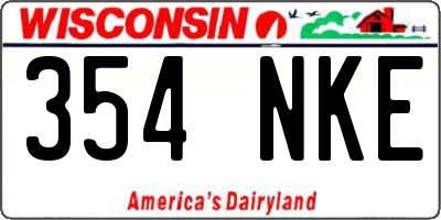 WI license plate 354NKE