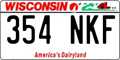 WI license plate 354NKF