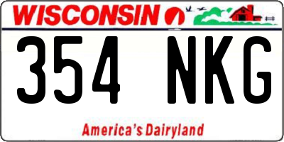 WI license plate 354NKG