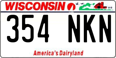 WI license plate 354NKN