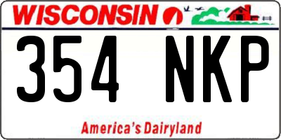 WI license plate 354NKP