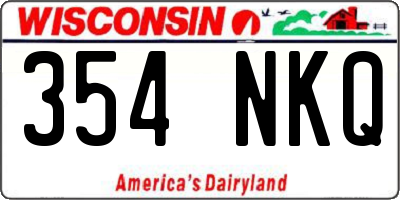 WI license plate 354NKQ