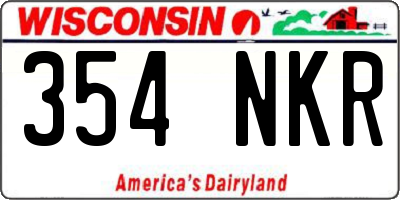 WI license plate 354NKR