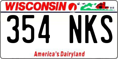 WI license plate 354NKS