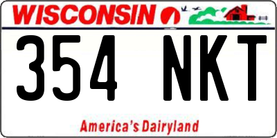 WI license plate 354NKT