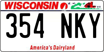 WI license plate 354NKY
