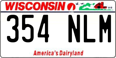 WI license plate 354NLM