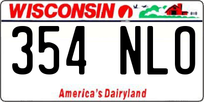 WI license plate 354NLO