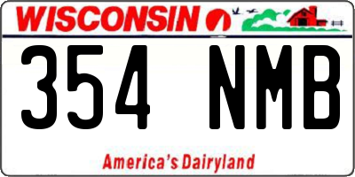 WI license plate 354NMB