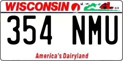 WI license plate 354NMU