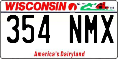 WI license plate 354NMX