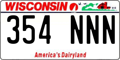 WI license plate 354NNN