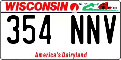WI license plate 354NNV