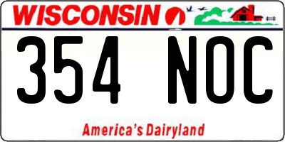 WI license plate 354NOC