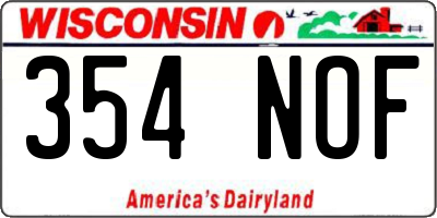 WI license plate 354NOF